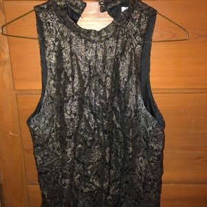 Formal gold and black lace cropped tank!
